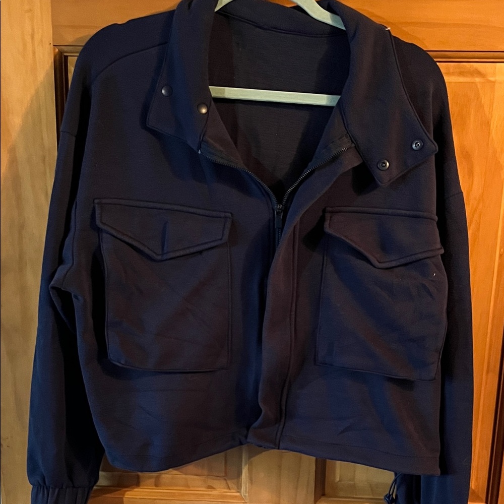 Navy Blue Jacket with Front Pockets